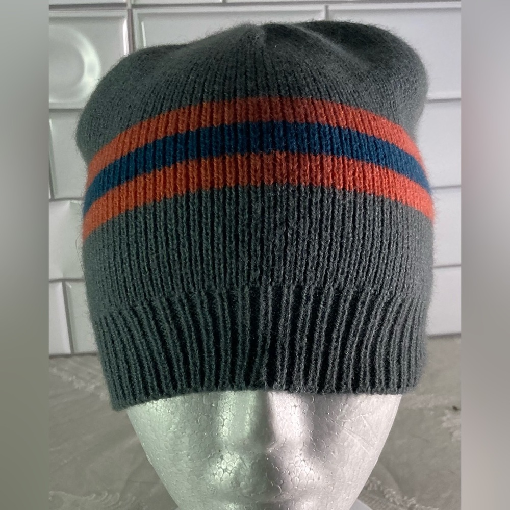 Unisex Orange Gray Beanie Hat